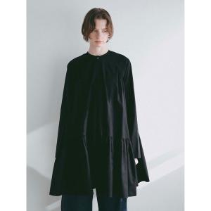 ブラウス シャツ ギャザーフレアチュニック レディース