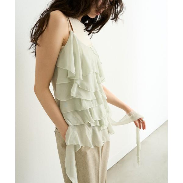 キャミソール エアリークレープランダムティアードキャミソール