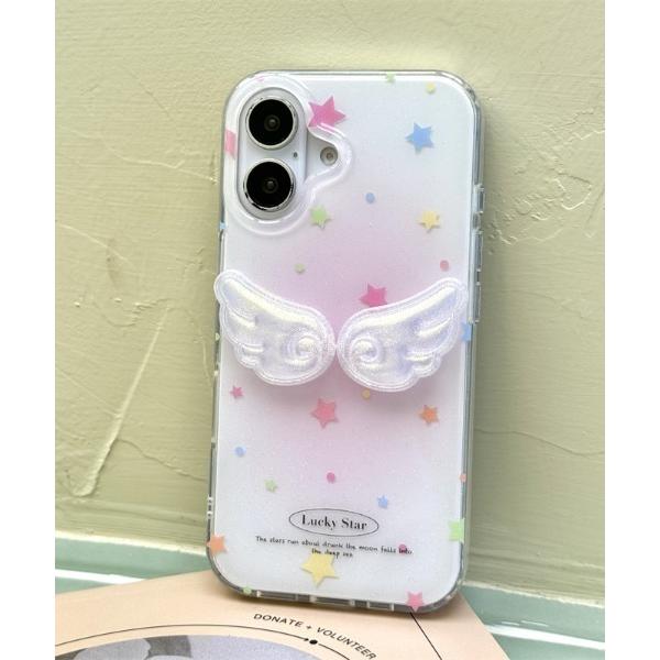 スマホケース エンジェルウィング グラデーション ラメ入り iPhone ケース 13/14.15....