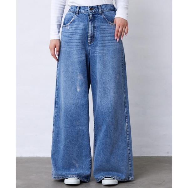 ジーンズ デニム デニムパンツ 箔プリントデニムパンツ（大人サイズ） レディース メンズ