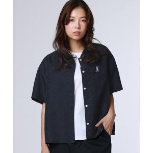ブラウス シャツ 「WOMEN」フラワージャガード ショート丈シャツ レディース メンズ