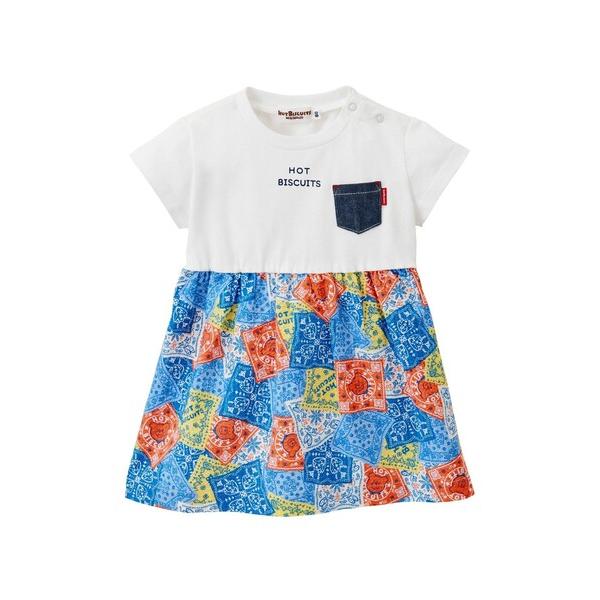 ワンピース バンダナ柄 切り替えワンピース キッズ 子供服 男の子 女の子