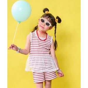 セットアップ 「Natsumiコラボ」天竺ボーダーチュールノースリーブ セットアップ キッズ 子供服 男の子 女の子