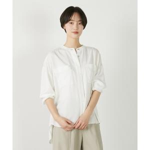 ブラウス シャツ 「パウダーデニムバンドカラーシャツ」 レディース