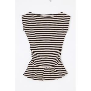 tシャツ BORDER DRAPE FRILL チュニック レディース