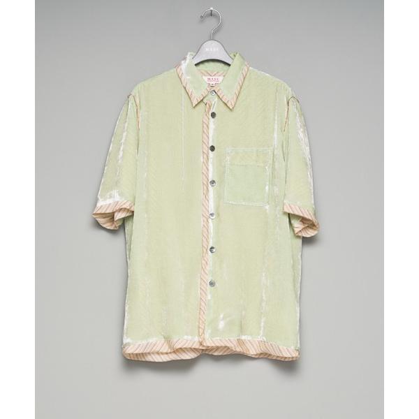 シャツ 半袖 「M A S U」UNEVEN VELVET HALF SLEEVE SHIRT メン...