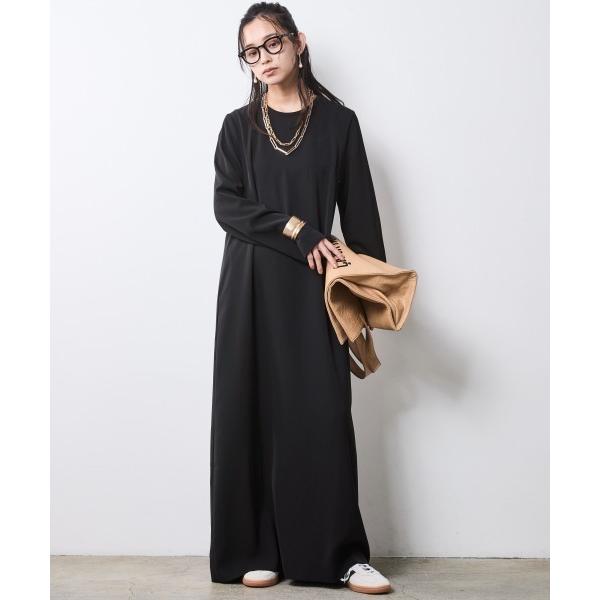 「CHIC STYLE」 長袖ワンピース M ブラック レディース