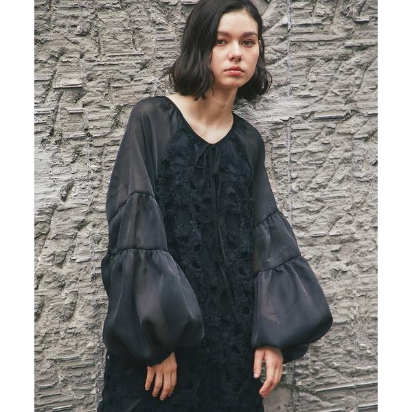 「SMILE ORCHID」 長袖ワンピース L ブラック レディース