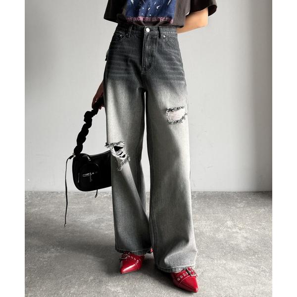 「Java」 デニムパンツ LARGE ブラック レディース