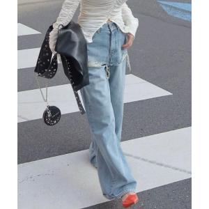 ジーンズ デニム デニムパンツ LAYERED LIKE DENIM PANTS/レイヤードライクデニムパンツ レディース