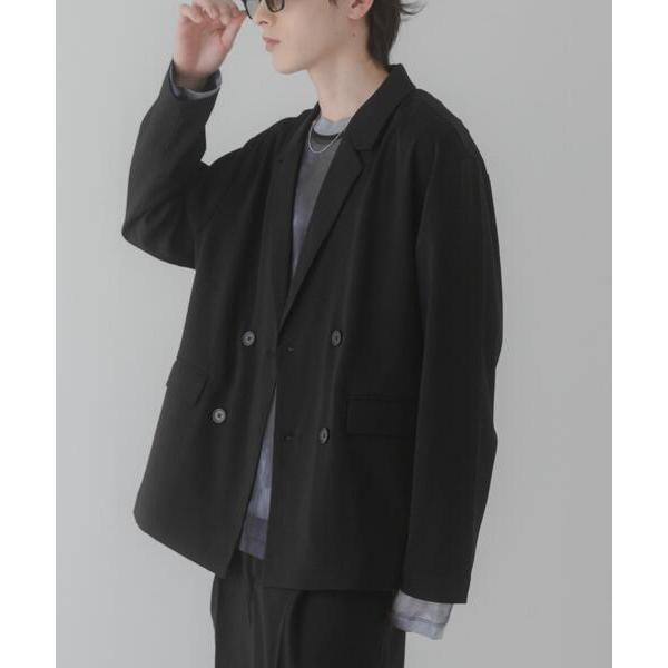 ジャケット テーラードジャケット 「イージーケア/速乾」リネンライクダブルテーラードジャケット メン...