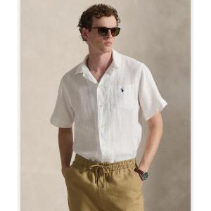 シャツ クラシック フィット リネン キャンプ シャツ メンズ