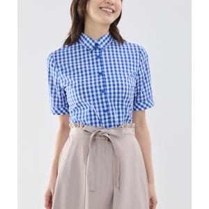 ブラウス シャツ 「NARACAMICIE」ギンガムチェック半袖シャツ レディース