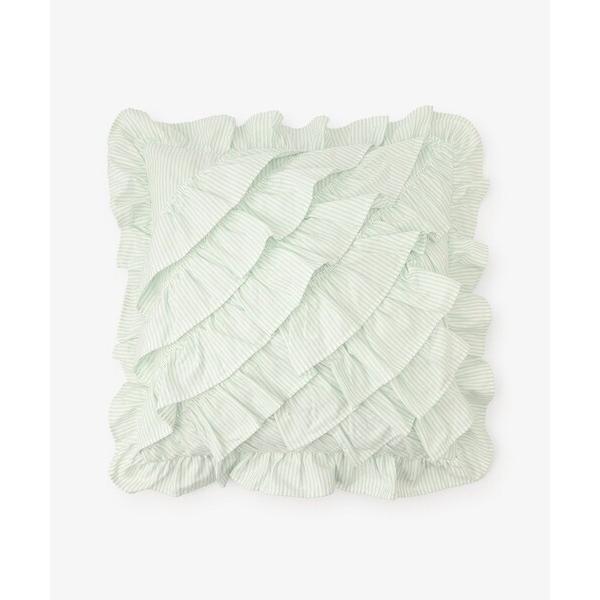 クッション クッションカバー ストライプフリルクッションカバー