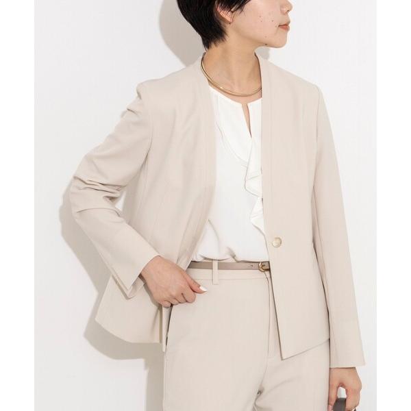 ジャケット ノーカラージャケット 「セットアップ対応」ウォッシャブル2WAYツイルストレッチジャケッ...