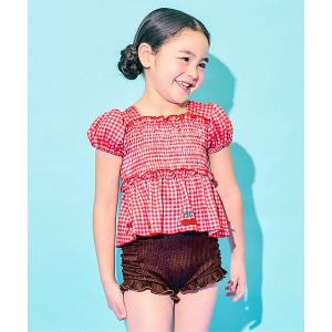 水着 「UVカット」肩がズリ落ちにくい　フルーツモチーフセパレート水着 キッズ 子供 女の子