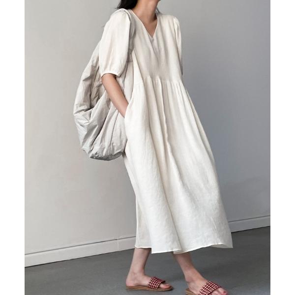 ワンピース YUGA_YGMC　Korean style  V-neck sheer dress