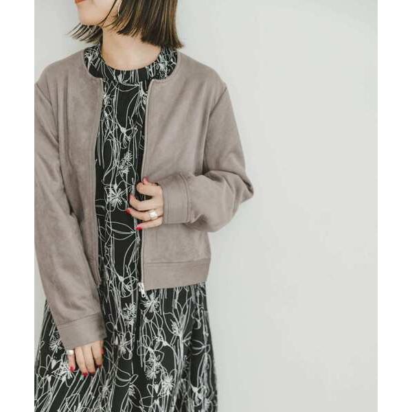 「ITEMS URBANRESEARCH」 ノーカラージャケット FREE モカ レディース
