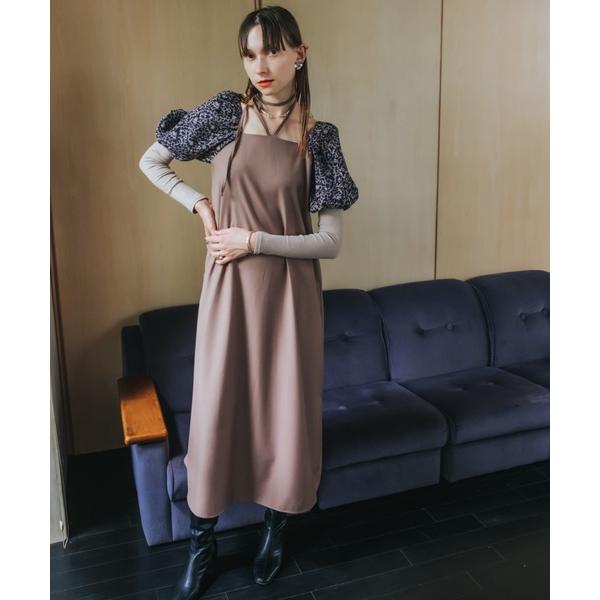 「sahara」 長袖ワンピース FREE ブラウン レディース