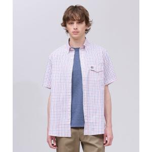 シャツ 半袖 夏でも涼しい「吸水速乾 / 接触冷感 / 高通気性」Aero Weave クールマックスサッカー チェック シャツ / B.D. メンズ
