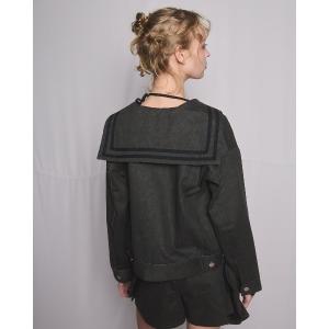 デニムジャケット gジャン セーラーデニムジャケット レディース