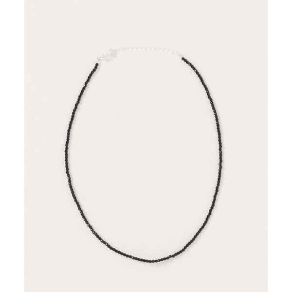 tシャツ black beads slim short necklace /ブラックビーズスリムショ...
