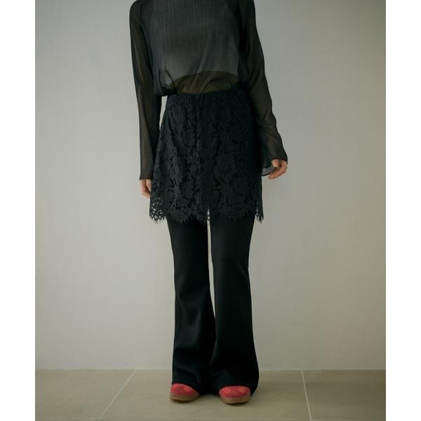 パンツ lace layered flare pants /レースレイヤードフレアパンツ レディース