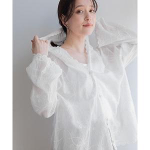 ブラウス シャツ レースフードシャツブルゾン レディース