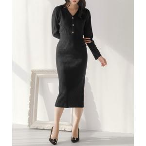 「JULIA BOUTIQUE」 ニットワンピース ONE ブラック レディース