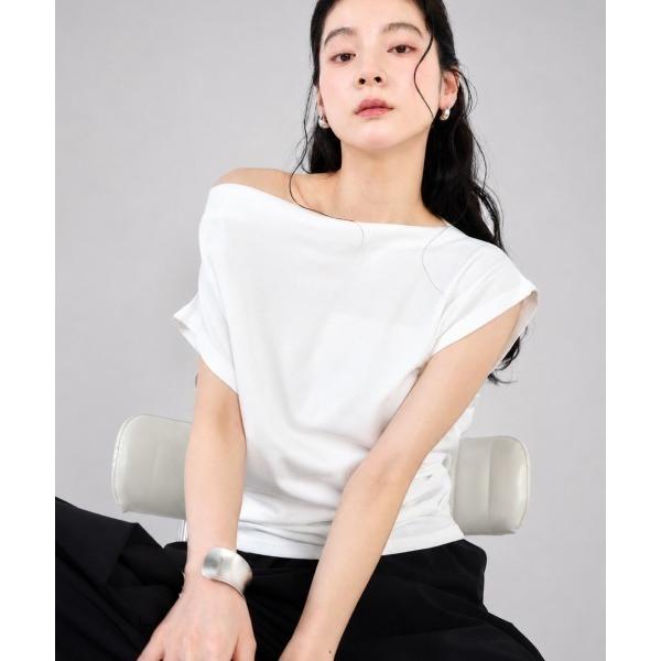 tシャツ 半袖 オフショルカットフレンチ袖プルオーバー レディース