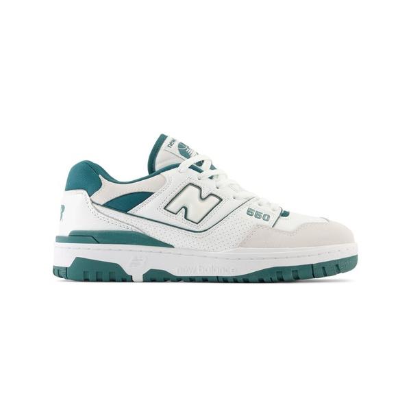 「New Balance」 ローカットスニーカー 24.0cm ホワイト×グリーン メンズ