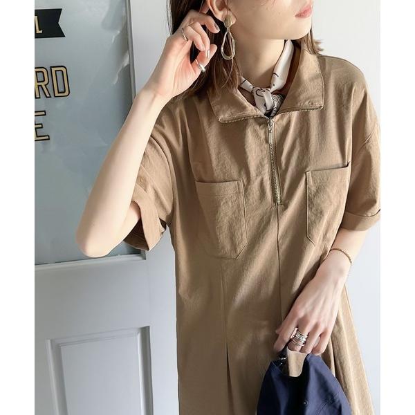 「Java」 半袖ワンピース LARGE ベージュ レディース