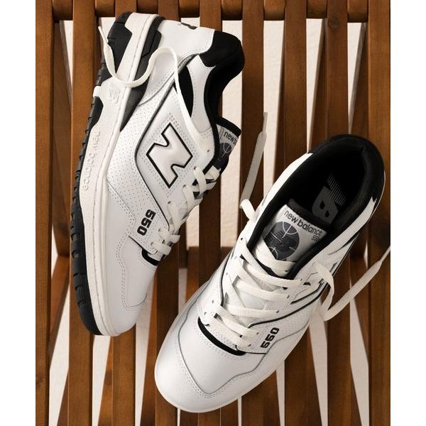 「New Balance」 ローカットスニーカー 24.5cm ホワイト×ブラック メンズ