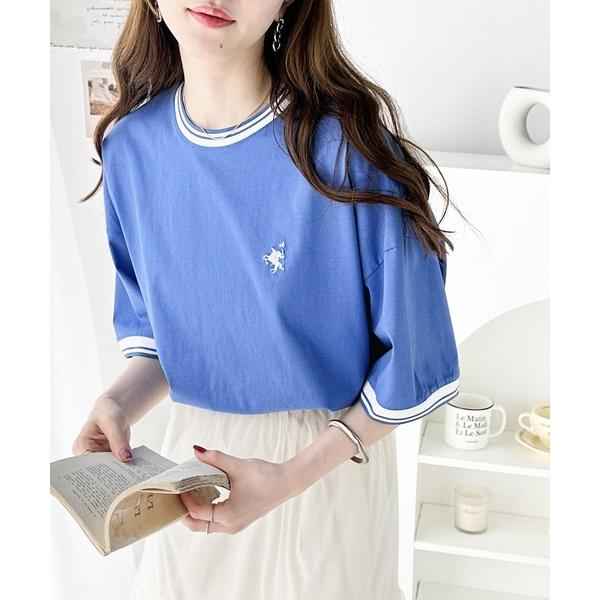 「Java」 半袖Tシャツ MEDIUM ブルー レディース
