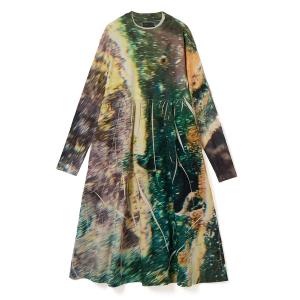 ワンピース DIRECT PRINT RIB GATHER O/P