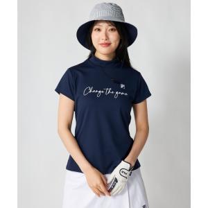 ブラウス シャツ 半袖 「FILA GOLF:フィラゴルフ」レディース半袖モックネックシャツ　ゴルフ レディース