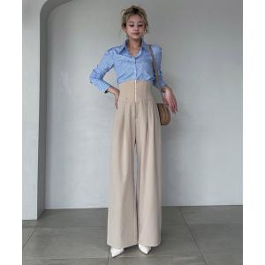 パンツ コルセット風2wayワイドパンツ レディース