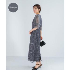 ワンピース 半袖 「別注」kaene×ROSSO　フラワーエンブロイダリードレス