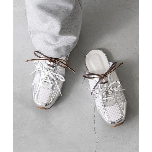 サンダル ダブルシューレース スニーカーミュール レディース