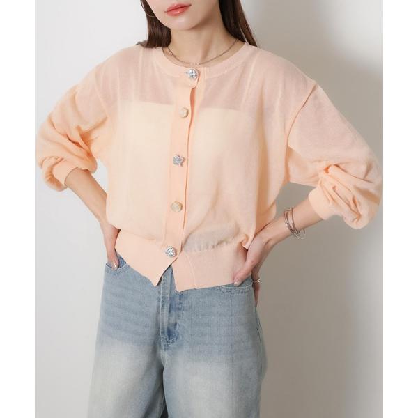 カーディガン アソートボタンシアーカーディガン レディース