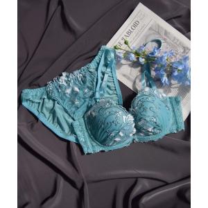 ブラジャー ショーツセット 「美谷間＆丸胸を叶える！ナチュ盛りメイクブラ♪」上下セット/A~D/脇高ライトフローラ