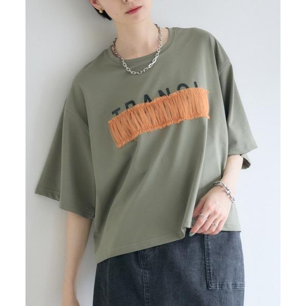 tシャツ 半袖 TRANOI. チュールベアワイドTシャツ レディース