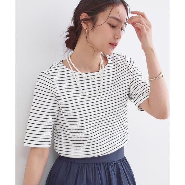 tシャツ 半袖 ベーシックリブボートネックカットソー「洗濯機OK」 レディース