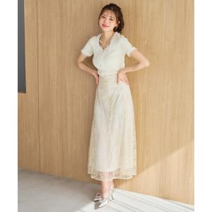 ロング スカート 2026春夏新作 フラワー刺繍Aラインスカート