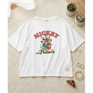 tシャツ 「DISNEY/ディズニー」キャラクターミッキー＆フレンズ ヴィンテージライク プリント半袖Ｔシャツ(WIDEシルエット) レディース