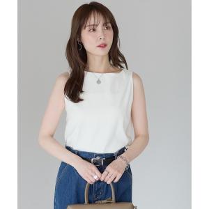 タンクトップ ノースリーブ きれい見えボートネックタンクトップ｜上品見え・インナー使い・ON/OFF対応 レディース