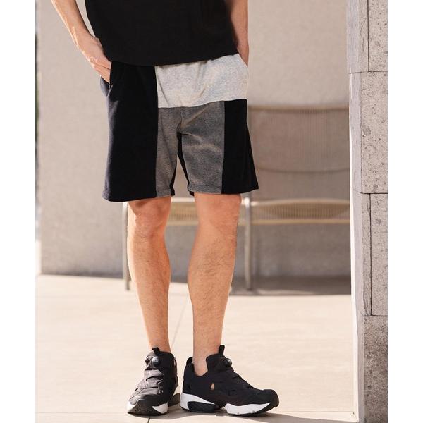 パンツ mp14953-ベロアパイル配色ショートパンツ(BP-BFS0109) メンズ