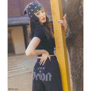 パンツ 「Orion/オリオン」ラインストーンロゴパイルパンツ レディース