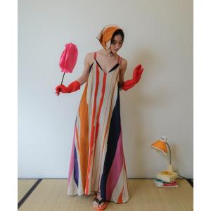ワンピース 知性のストライプキャミワンピース