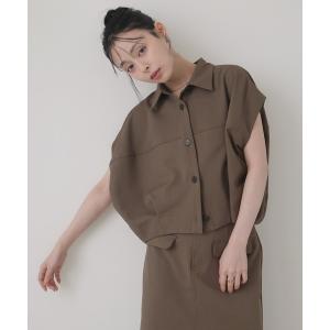 ブラウス シャツ 「セットアップ対応」フレンチスリーブボックスシャツ レディース